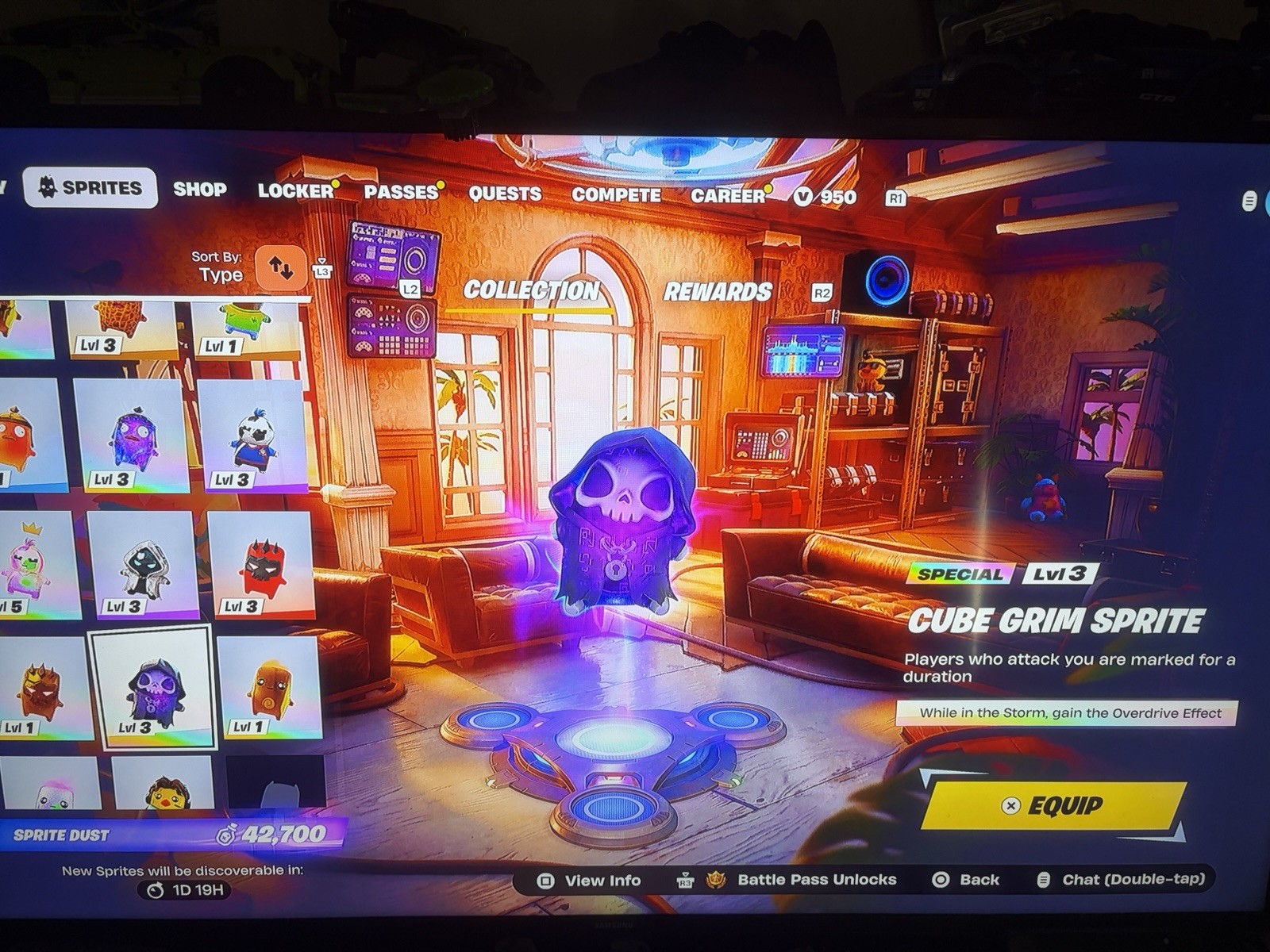 Fortnite Cube Grim Sprite Special In-Game Cosmetic Item Lvl 3