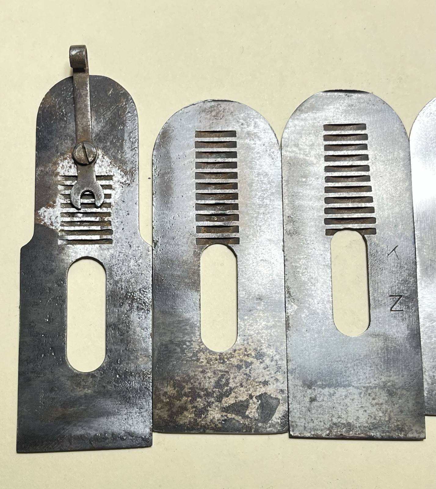 6 Various Block Plane Blades Used