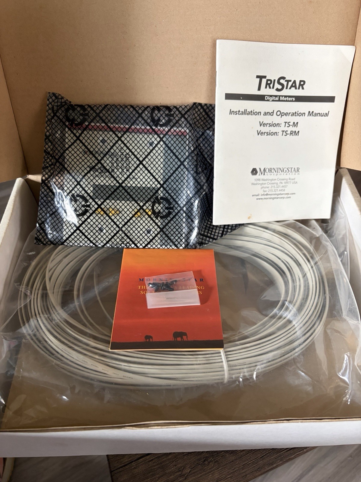 New Morningstar TS-RM  Digital Remote Meter for TriStar Controllers W Cable.