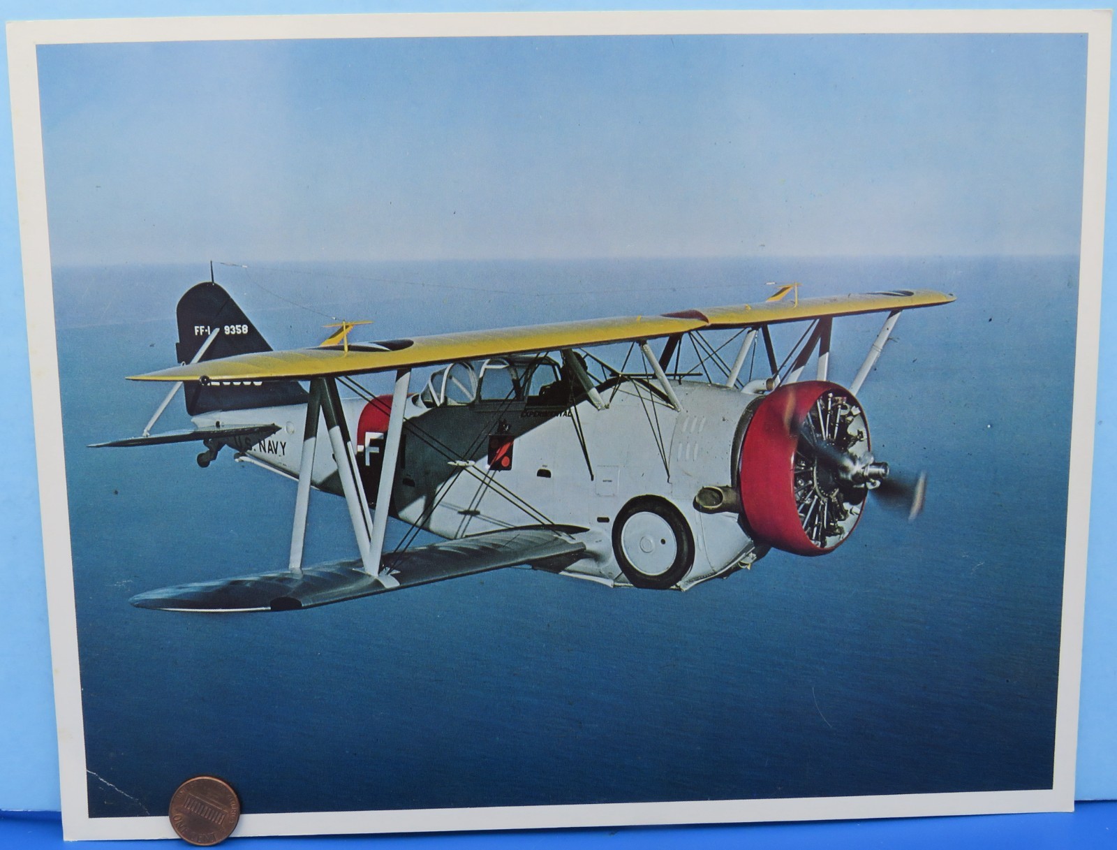 Photo Lithograph Grumman 80s vtg promotional FF-1 Navy Fighter Aircraft