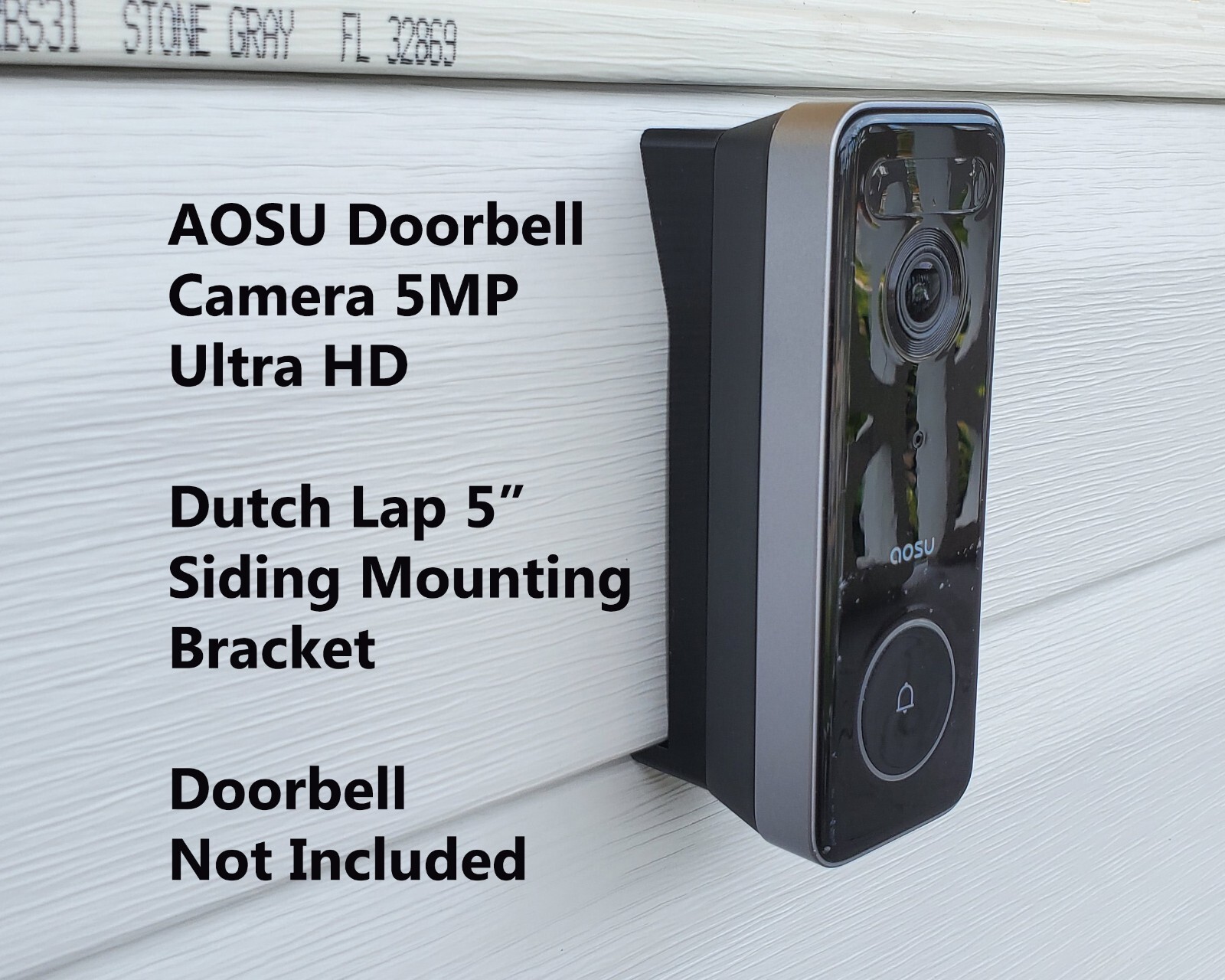 AOSU Doorbell Camera 5MP Ultra HD Dutch Lap 5 inch Siding Mounting Bracket Wedge