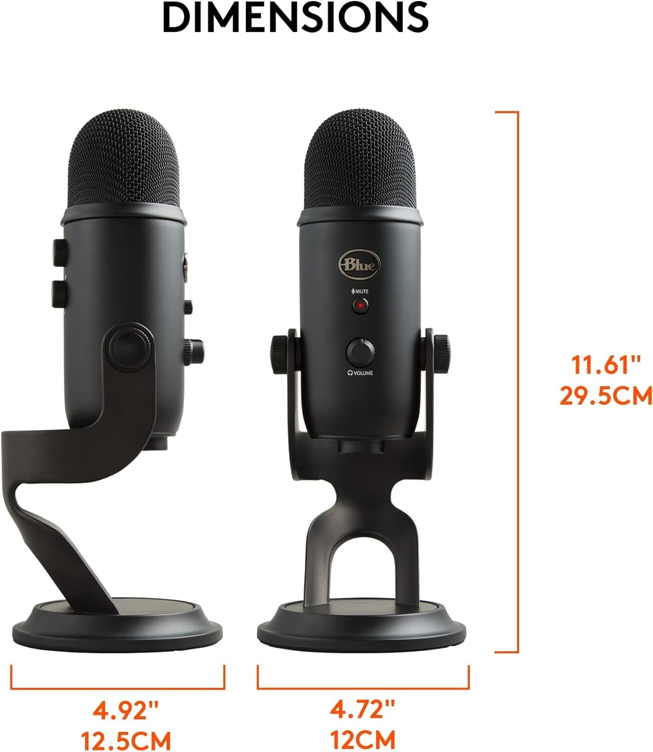 Logitech for Creators Blue Yeti USB Microphone for Multi-Pattern Blackout