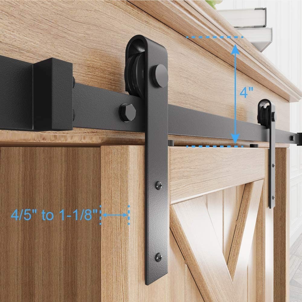 ZEKOO 4FT Super Mini Barn Track Kit (Single Door), " J " Shape