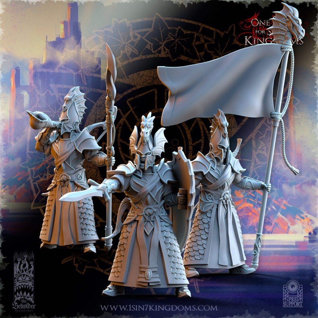 SilverMoor Elf Ilithien Command unit | The Beholder Miniatures