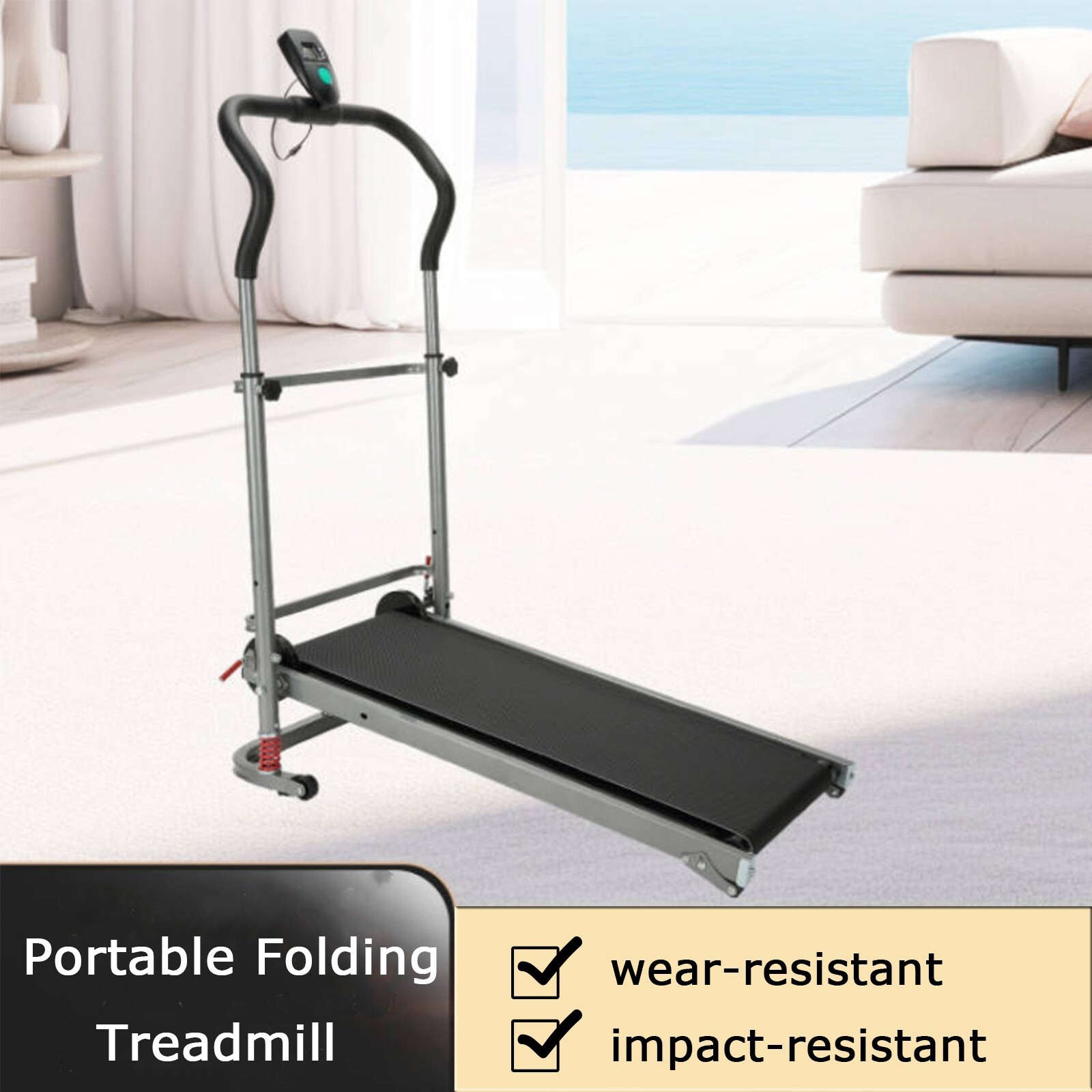 Portable Treadmill Folding Home Gym Fitness Treadmill LCD Display Fitness Equipm