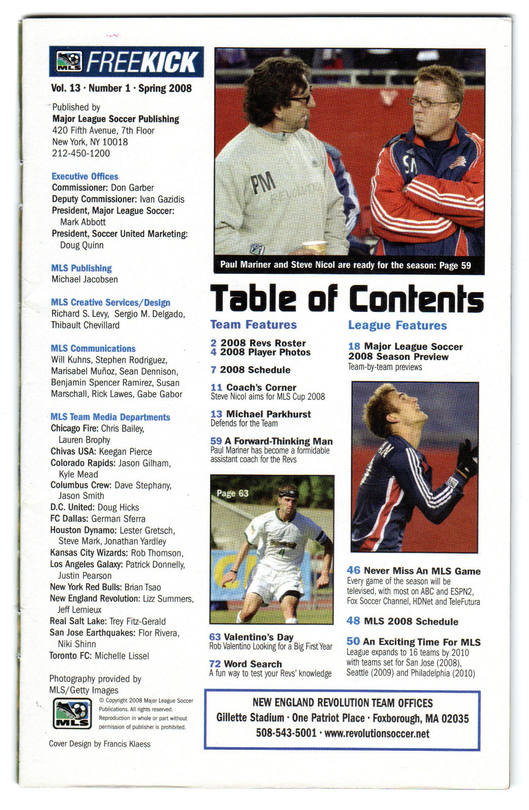 Free Kick - MLS Program - NE Revolution - Michael Parkhurst - Spring 2008