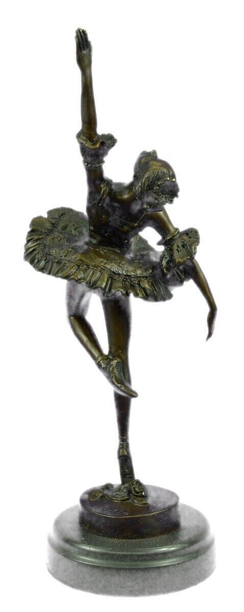 Art Nouveau Original Milo Prima Ballerina Bronze Sculpture Marble Base Statue