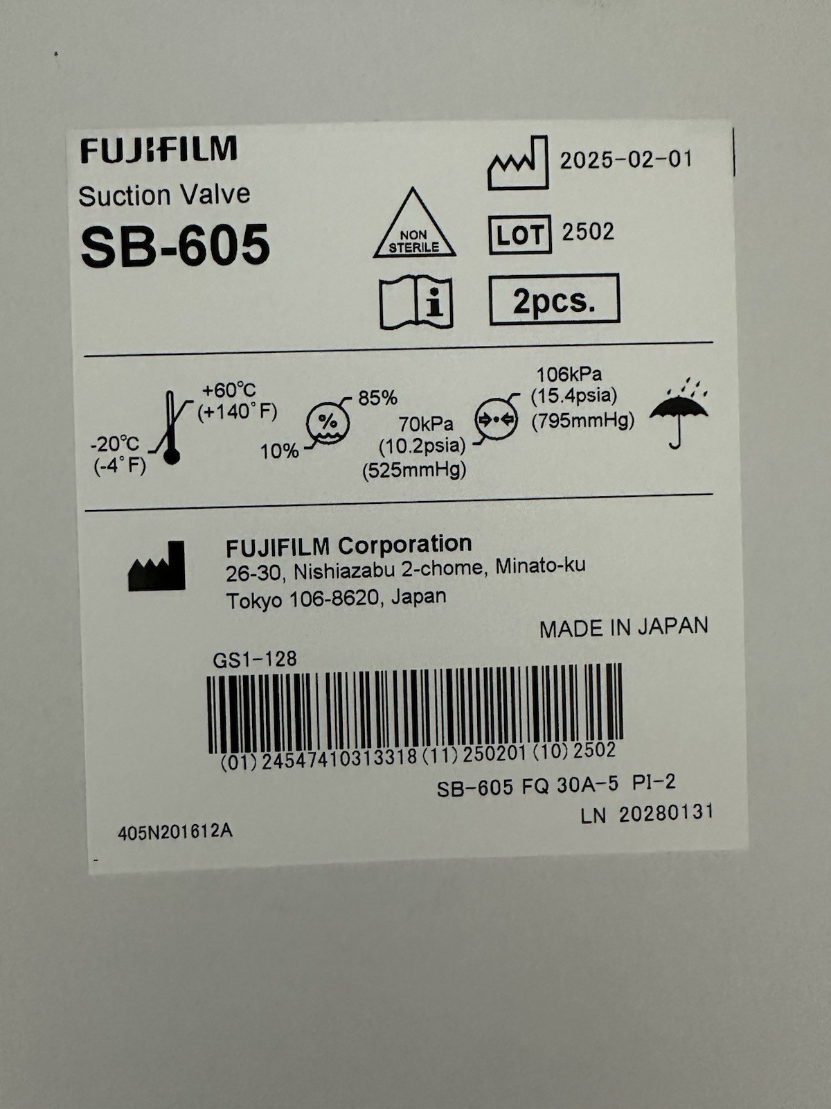 Fujifilm SB-605 Suction Valve