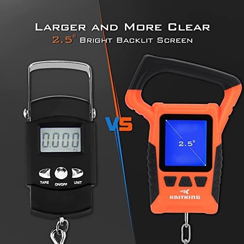 Floating Waterproof Digital Fish Scale, 110lb Capacity, Large LCD Display, Multi