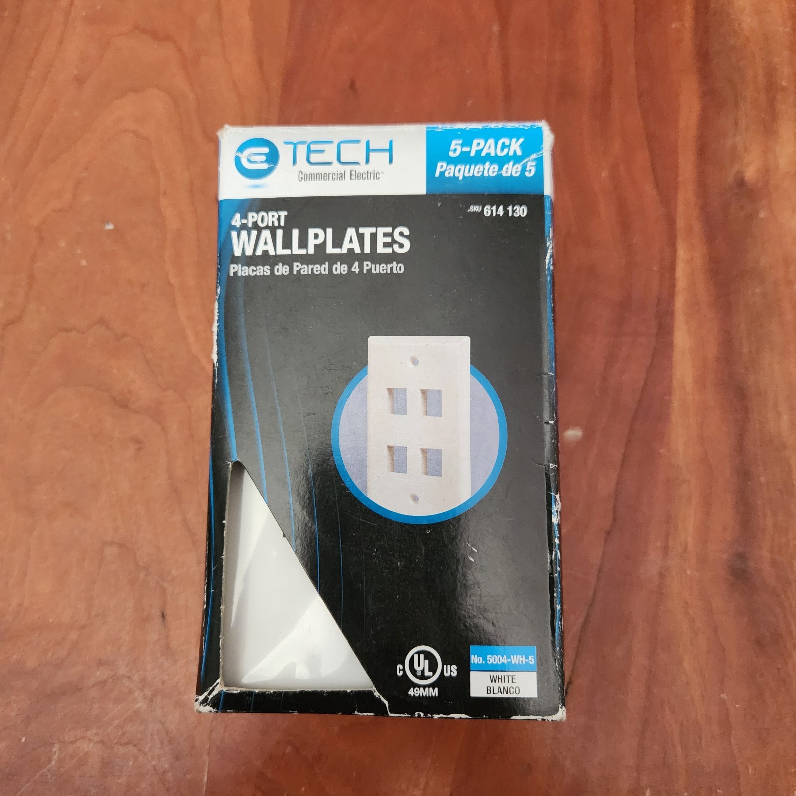 Commercial Electric -  Audio Video 4-Port Wall Plate - White - 614130  Pack of 5