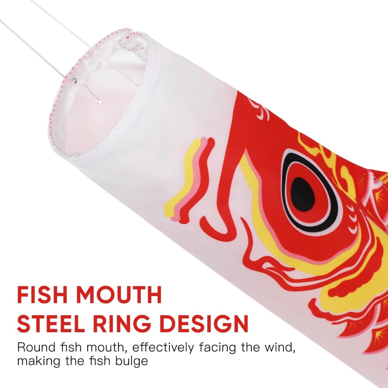 DOITOOL 5 Pcs Japanese Carp Windsock Streamer Fish Flag Kite Koinobori 70cm