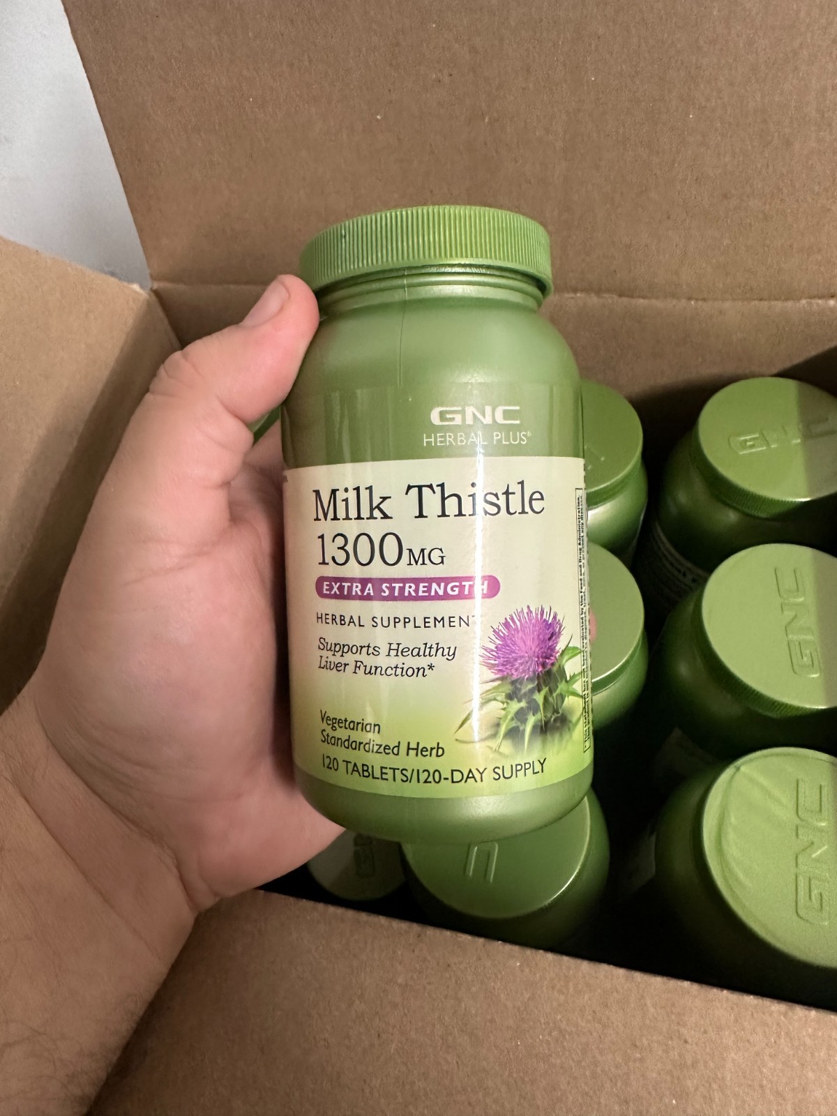 GNC Herbal Plus Milk Thistle 1300mg Extra Strength 120 TABLET Wholesale 24 unit