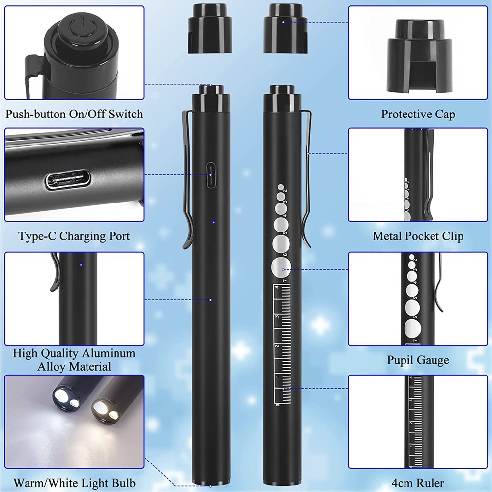 Pen Light with Pupil LED Penlights for Nurses Nursing Student A9O85400