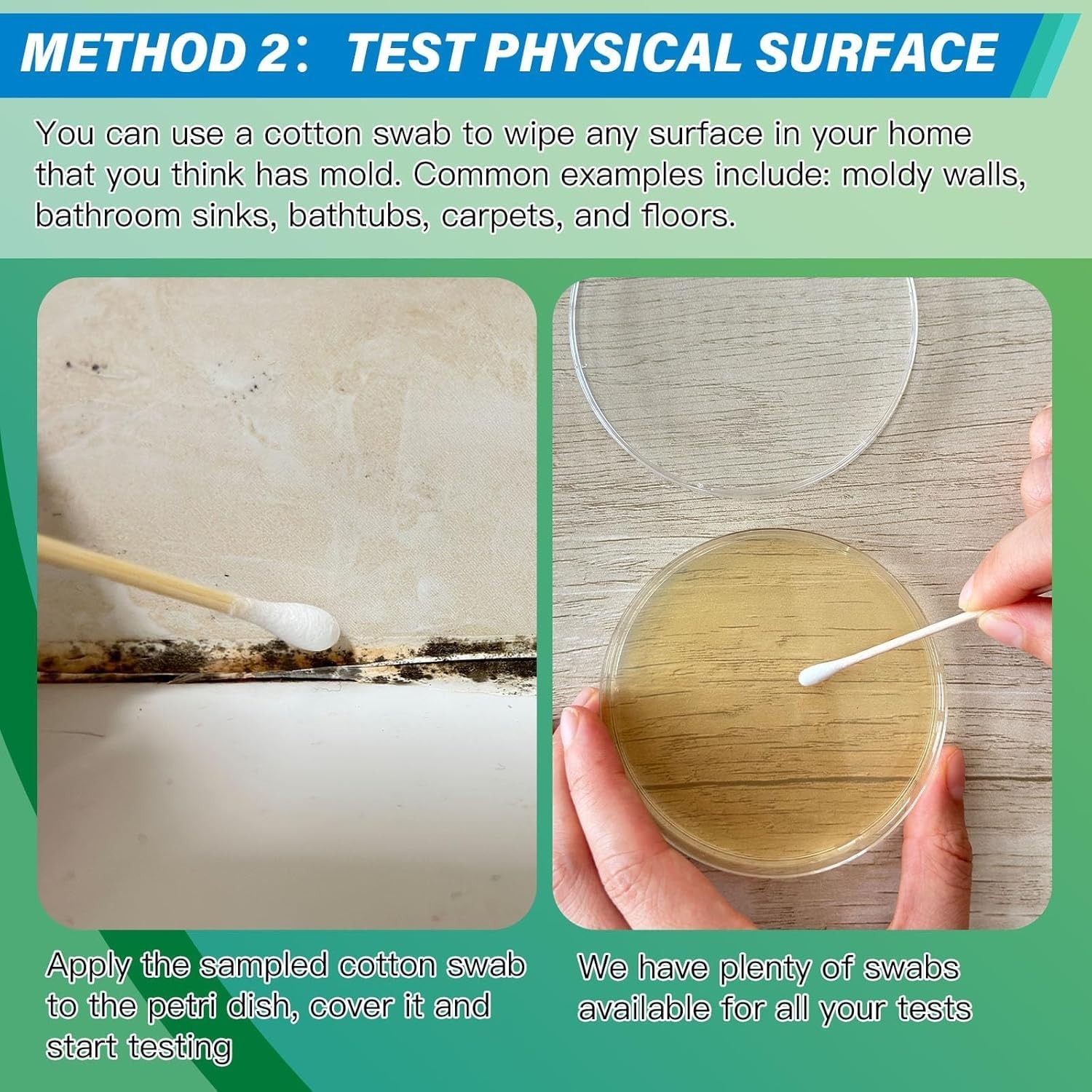 Indoor Mold Detector Kit - 12 Tests, Detailed Guide Included
