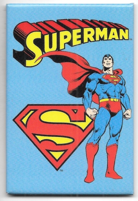 DC Comics Superman Standing Figure and Logo Refrigerator Magnet NEW UNUSED