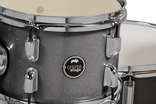 Pacific Drums Center Stage Complete Drumkit, 5 Drum Set, Silver Sparkle,...