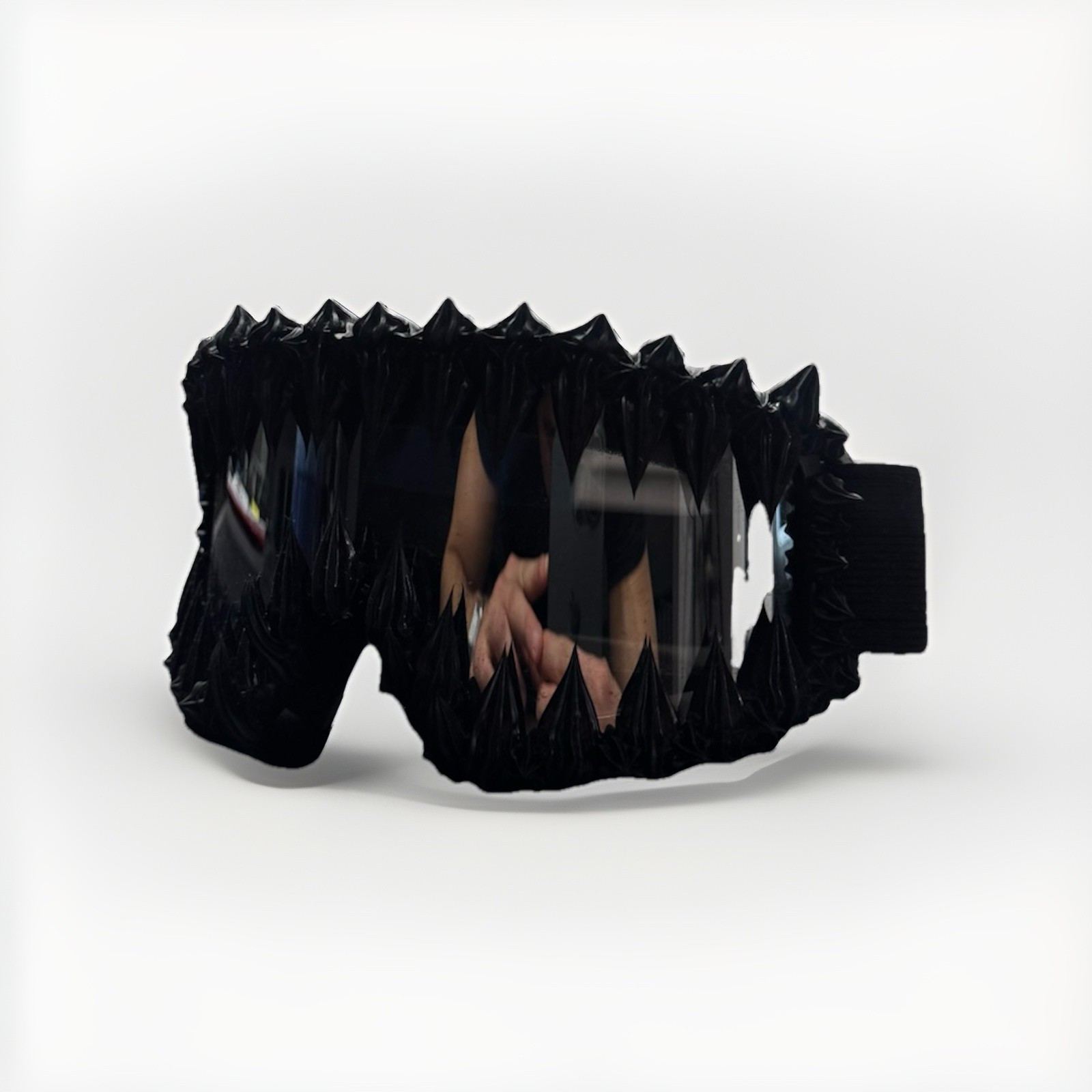 Black Spiked Ski Goggles Adjustable Strap