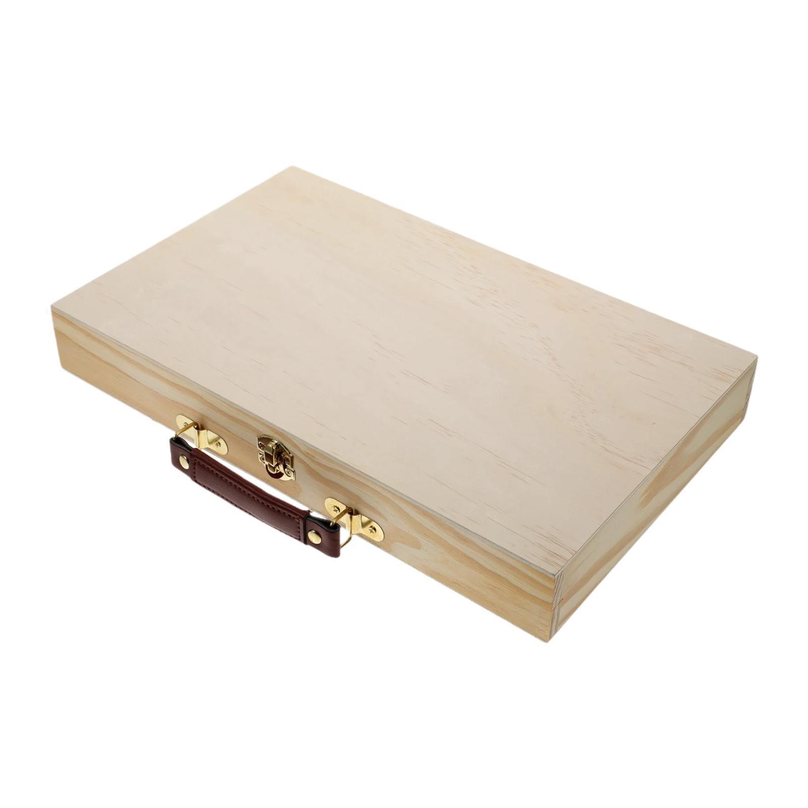Wooden Artist Supplies Box Sleek Organizer for Stamps Watercolor Pens Pastel