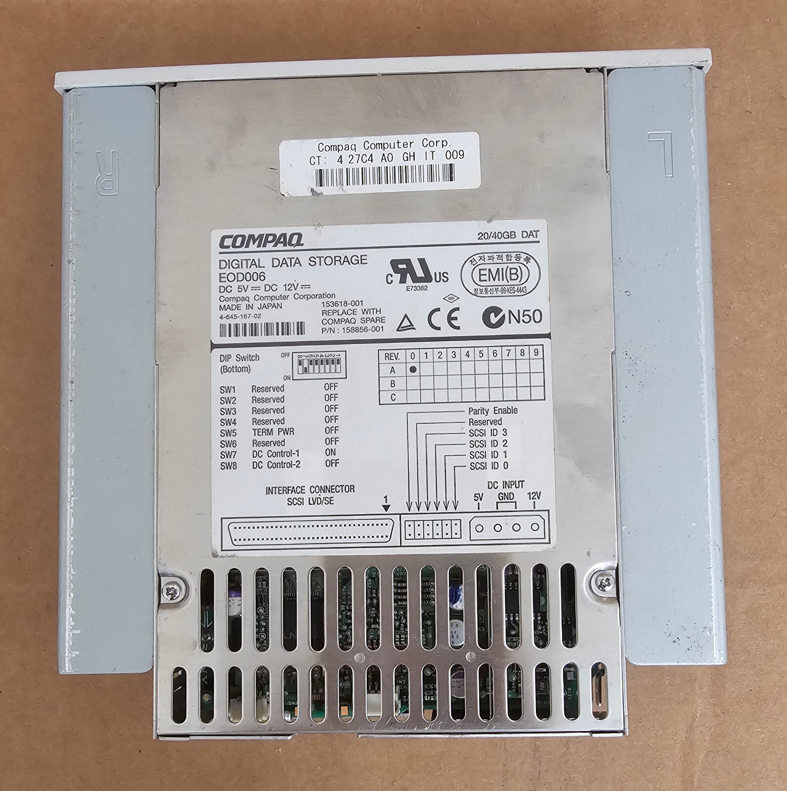 Vintage Compaq Digital Data Storage EOD006 20/40GB DAT