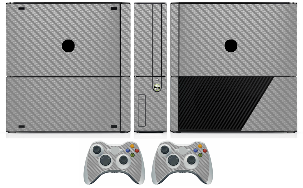 Silver Carbon Fiber Vinyl Skin Sticker for Xbox360 Slim E and 2 controller skins