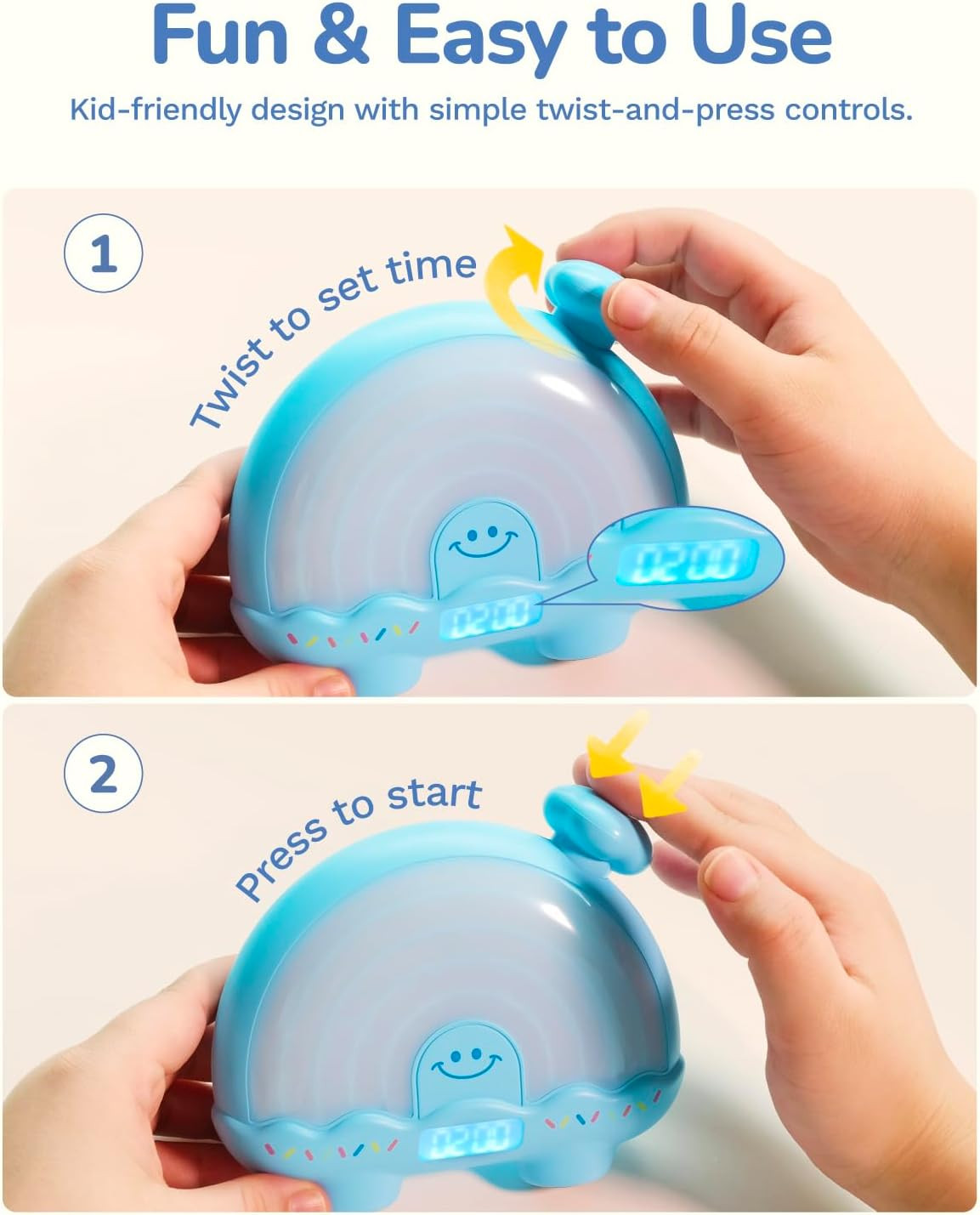 Timer Pal, Rainbow Visual Timer for Kids/Adults, 0-99 Minutes Light Timer | Rech