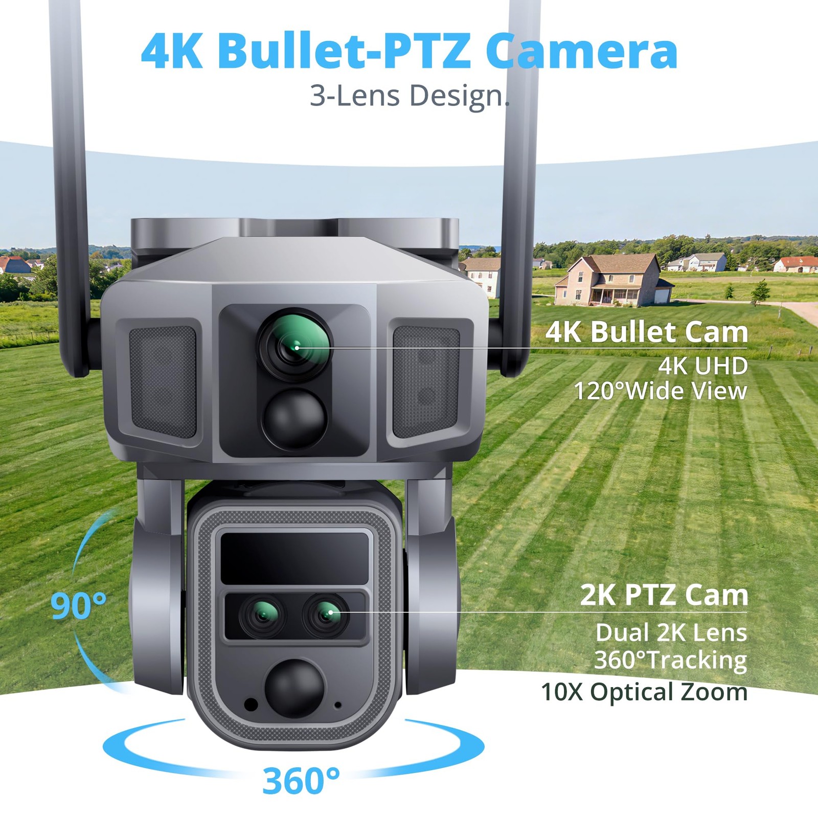 Dragon Touch 4G Cellular Security Camera, 4K Solar Camera Wireless Outdoor,...