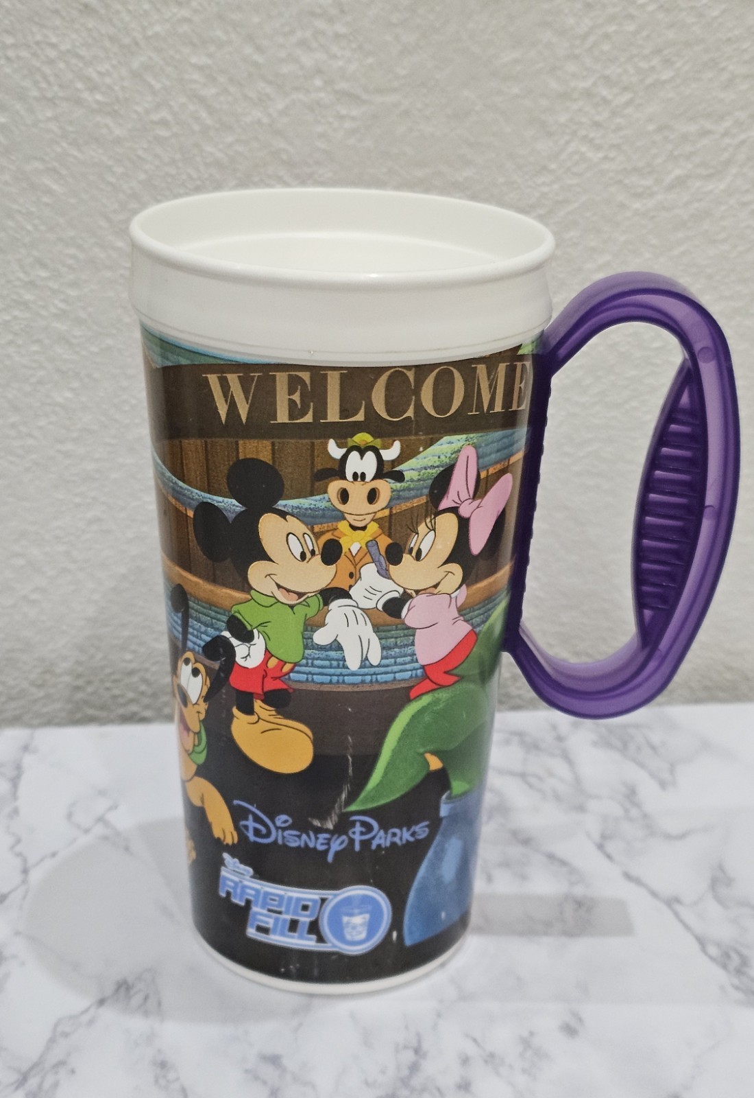 Disney World Resort Parks Rapid Fill Refillable Mug Cup Red Without Lid Travel