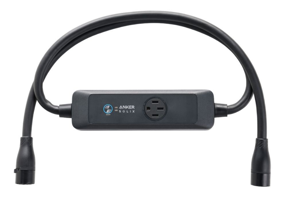 Anker SOLIX Black Durable 120V/240V Split-Phase Double Voltage Hub for F3000