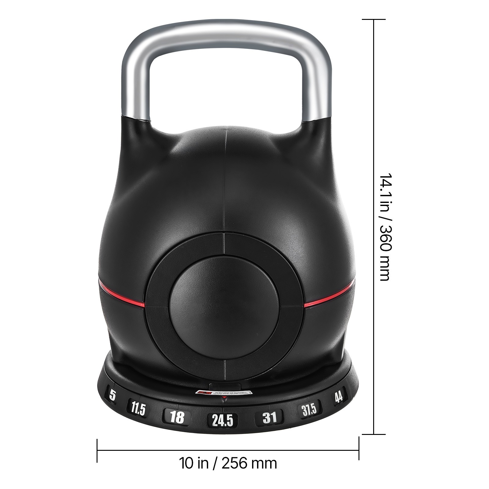 Adjustable Kettlebell 7-in-1 Weight Set, 5-44 lbs for Strength & Workout
