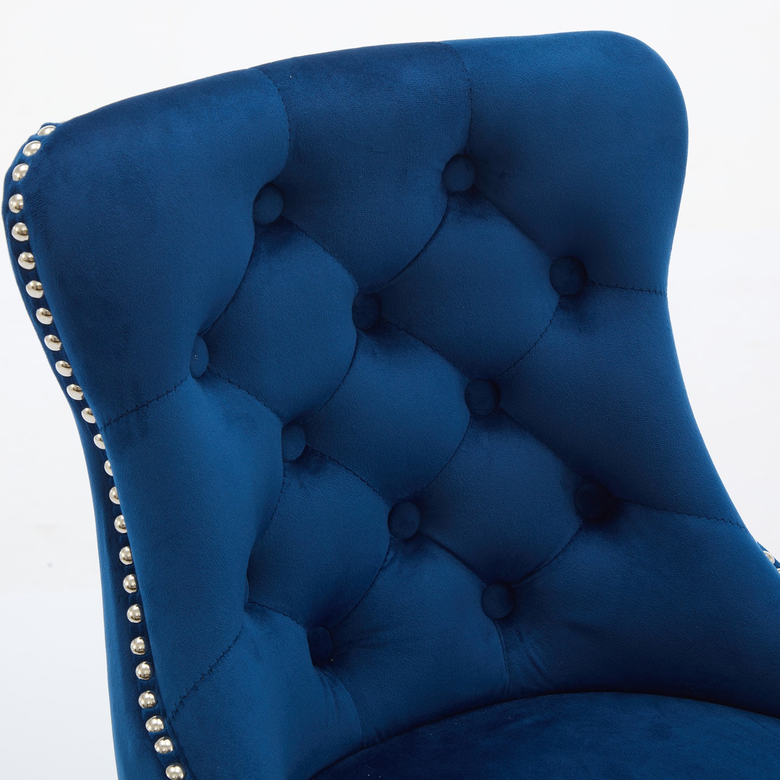 Modern Swivel Bar Stools Velvet Barstools Button Tufted Bar Stools Rivet Trim