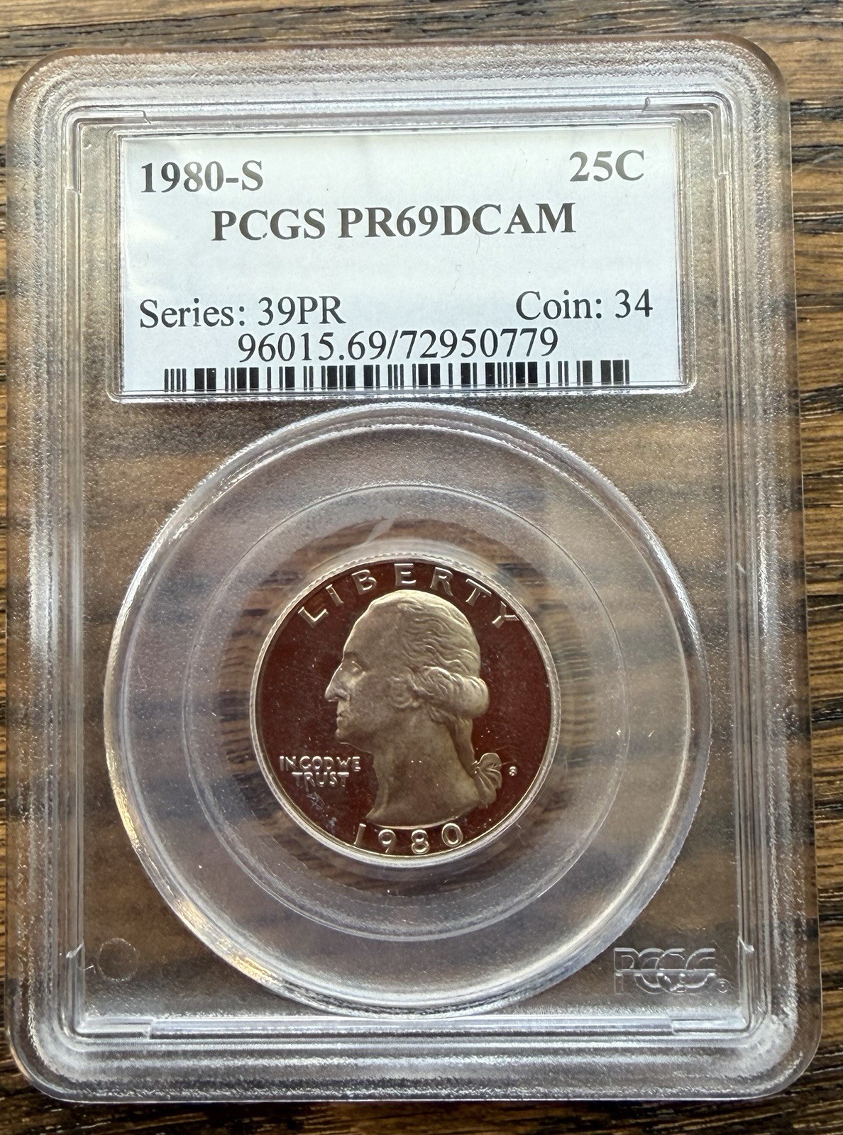 1980-S Washington Quarter : PCGS PR69DCAM  Blazing White