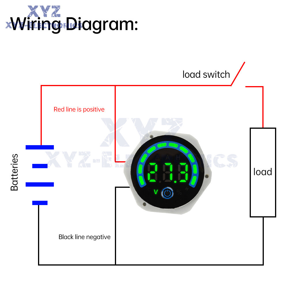 Digital Voltmeter Power Indicator Waterproof DC 8-120V Volt Meter with switch
