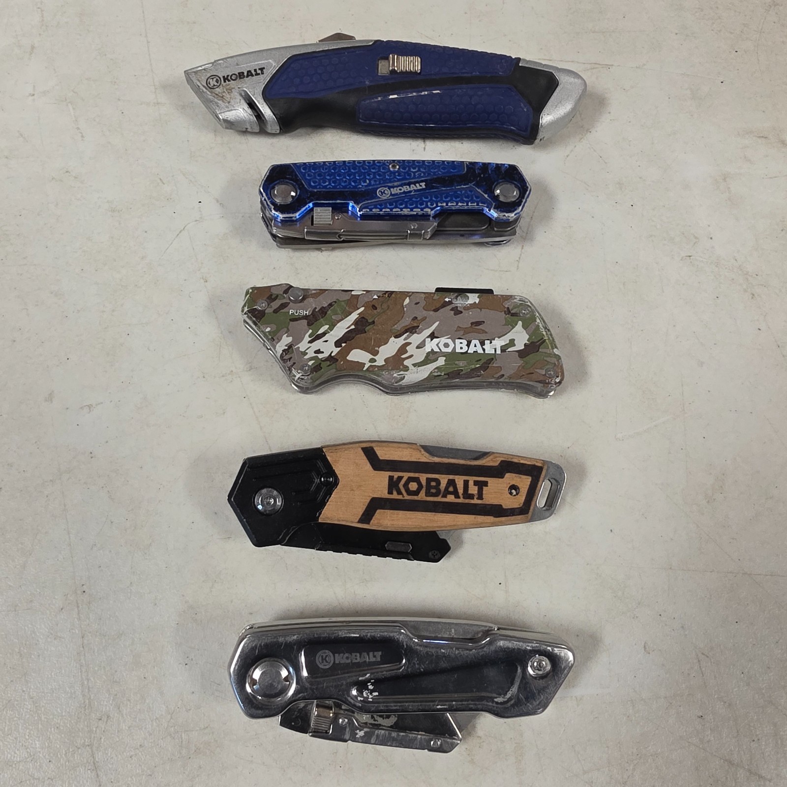 LOT OF 5 KOBALT UTILITY KNIVES USED SET #24