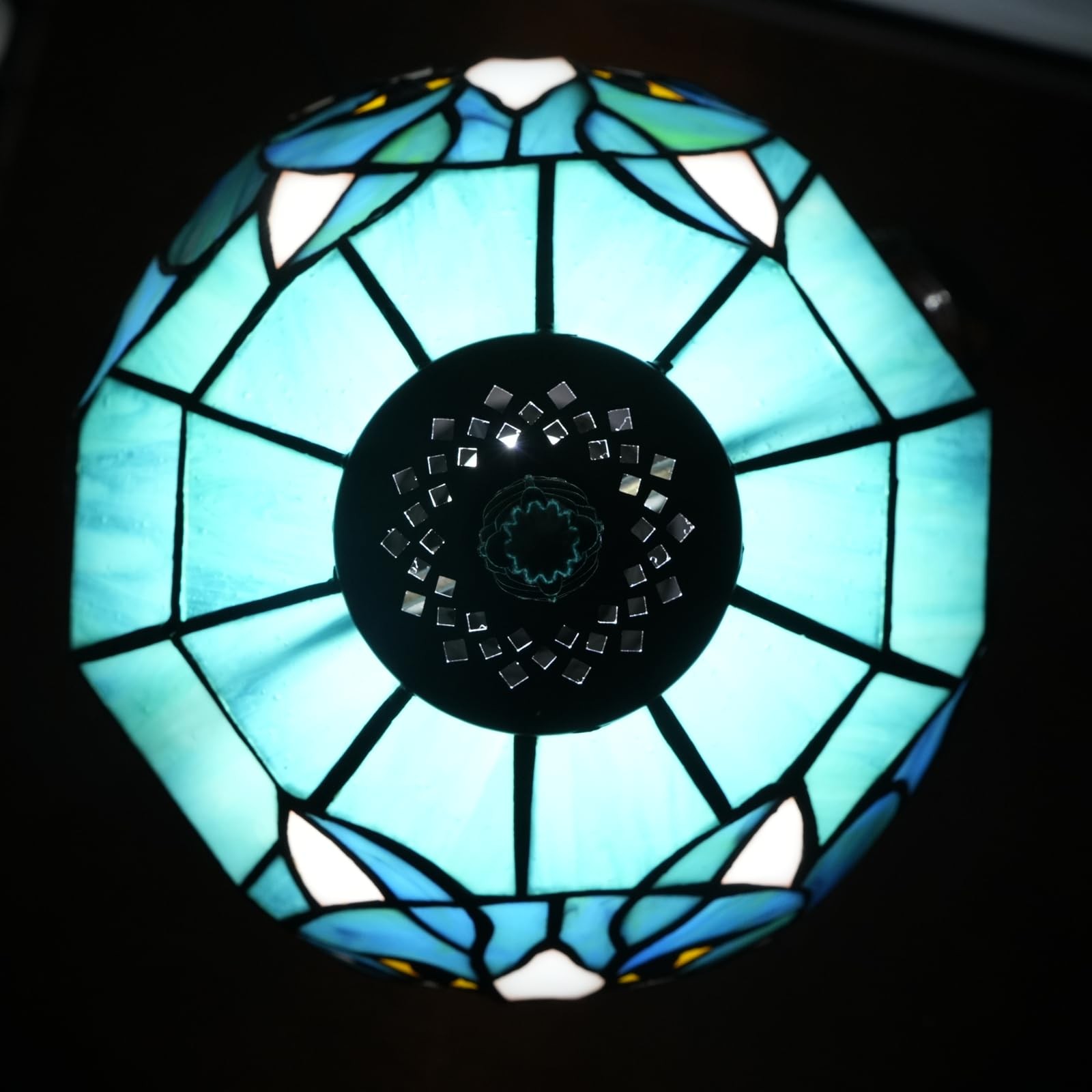 Tiffany Lamp Stained Glass Table Lamp 8X8X14 Inches Cat Style Living Room Bed...