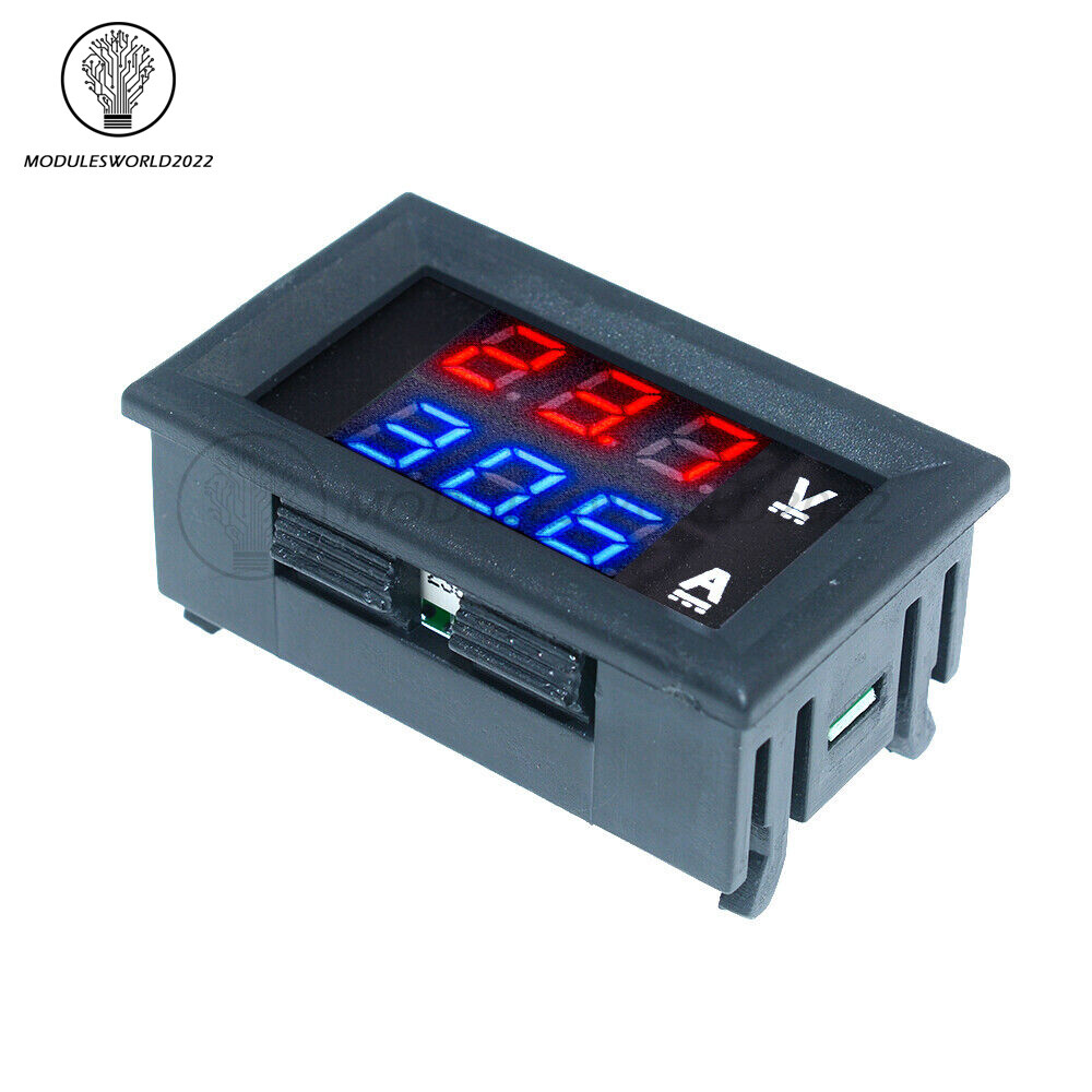 DC100V 10A Blue+Red LED Dual Digital Amp Voltmeter Ammeter+Red LED Voltage Meter