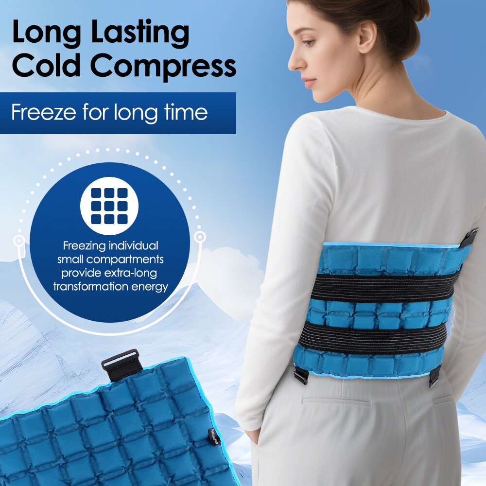 Large Ice Pack Wrap for Hip, Knee, Shoulder, Back Pain Relief Reusable Cold