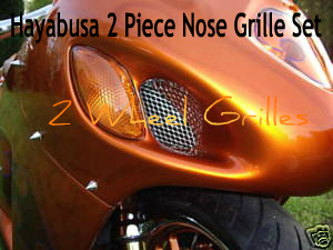 2004 HAYABUSA GSXR 1300 CHROME FAIRING TAIL & NOSE GRILLS SCREENS VENTS MESH