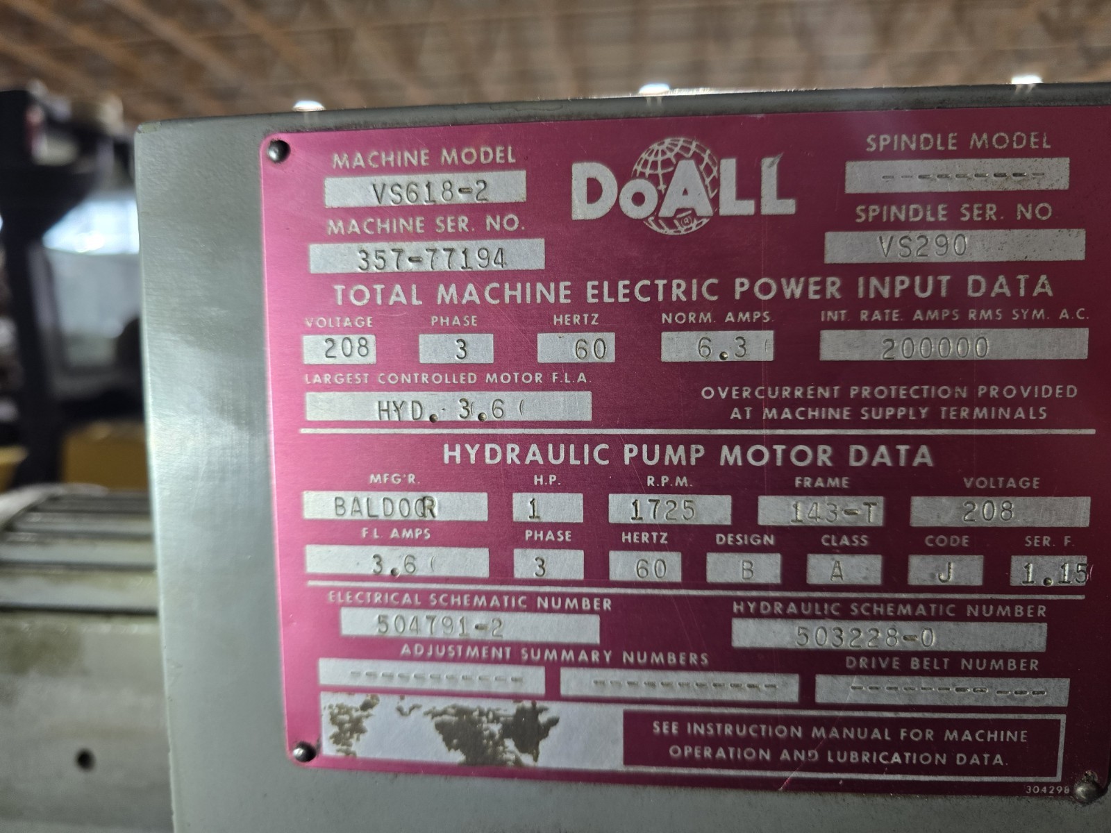 DoAll VS618-3 Precision Automatic Surface Grinder