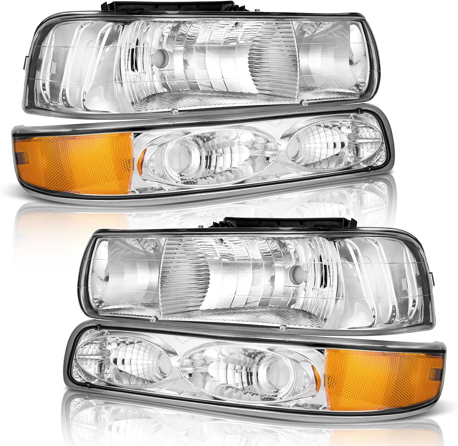 Headlights Bumper Parking Turn Signal Lights 4PC for Chevy Silverado 1999-2002