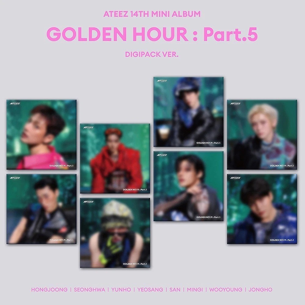 ATEEZ GOLDEN HOUR:PART.5 14th Mini Album DIGIPACK Ver/CD+Book+2 Card+Poster+GIFT