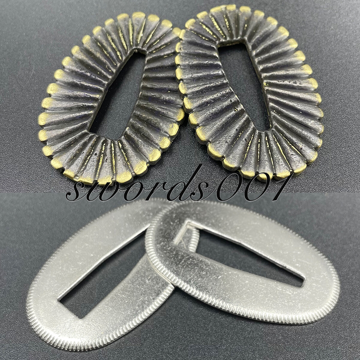 2 Pairs Brass Seppa Gasket Spacer For Japanese Katana Koshirae Sword Fittings