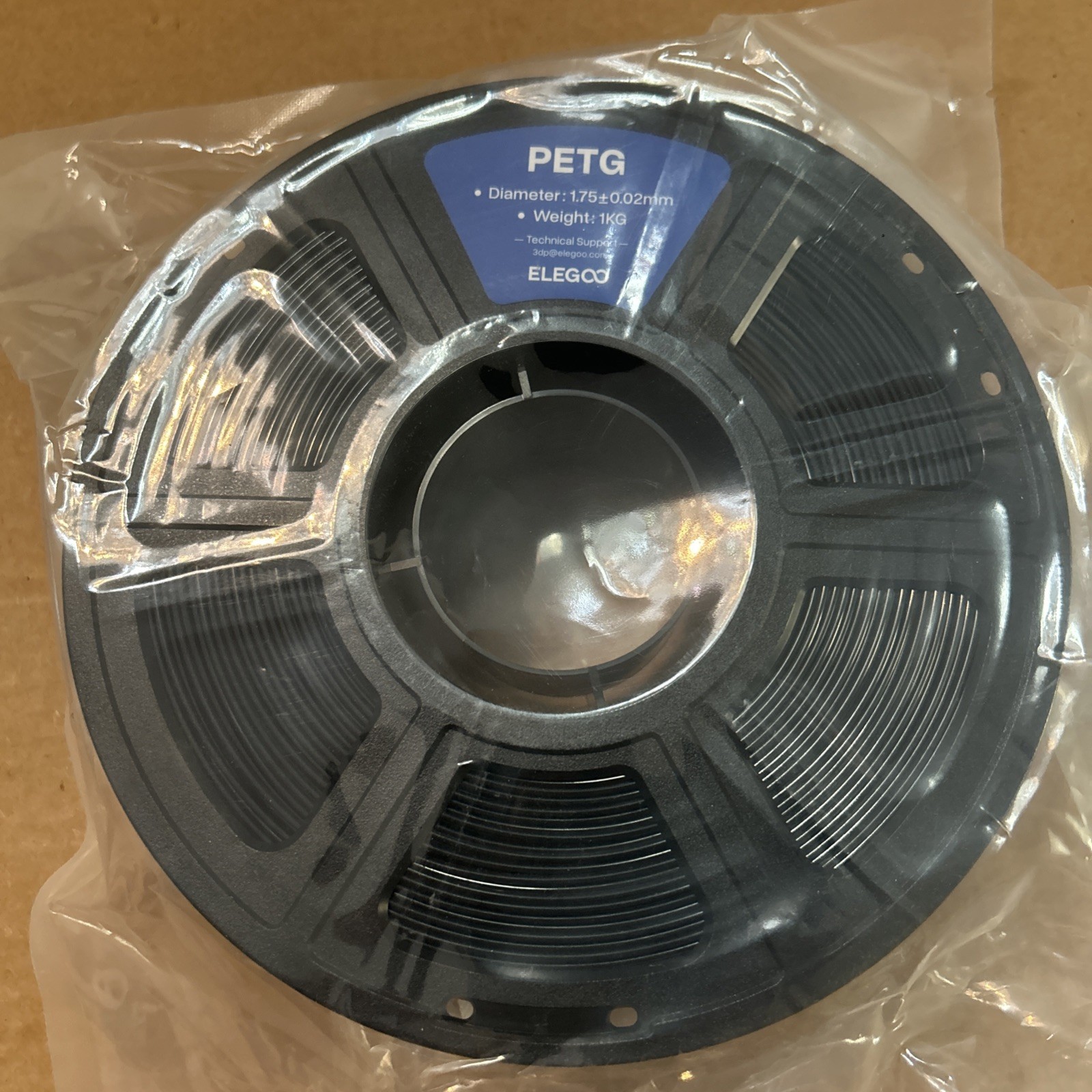 PETG Filament 1.75Mm Black 1KG Spool for Most FDM 3D Printers
