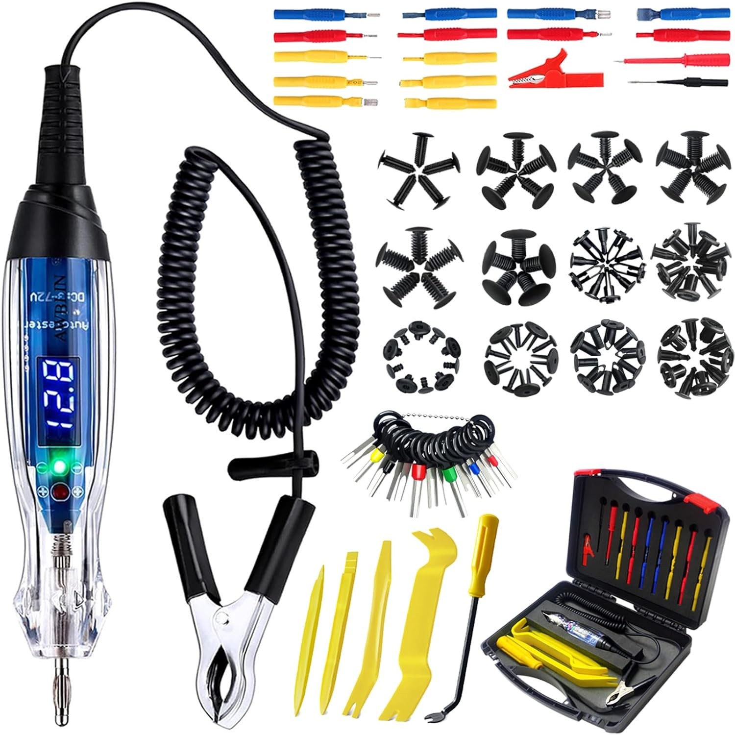 101PCS Automotive Test Light Probe Kit, 3-72V DC LED Digital Automotive Circuit