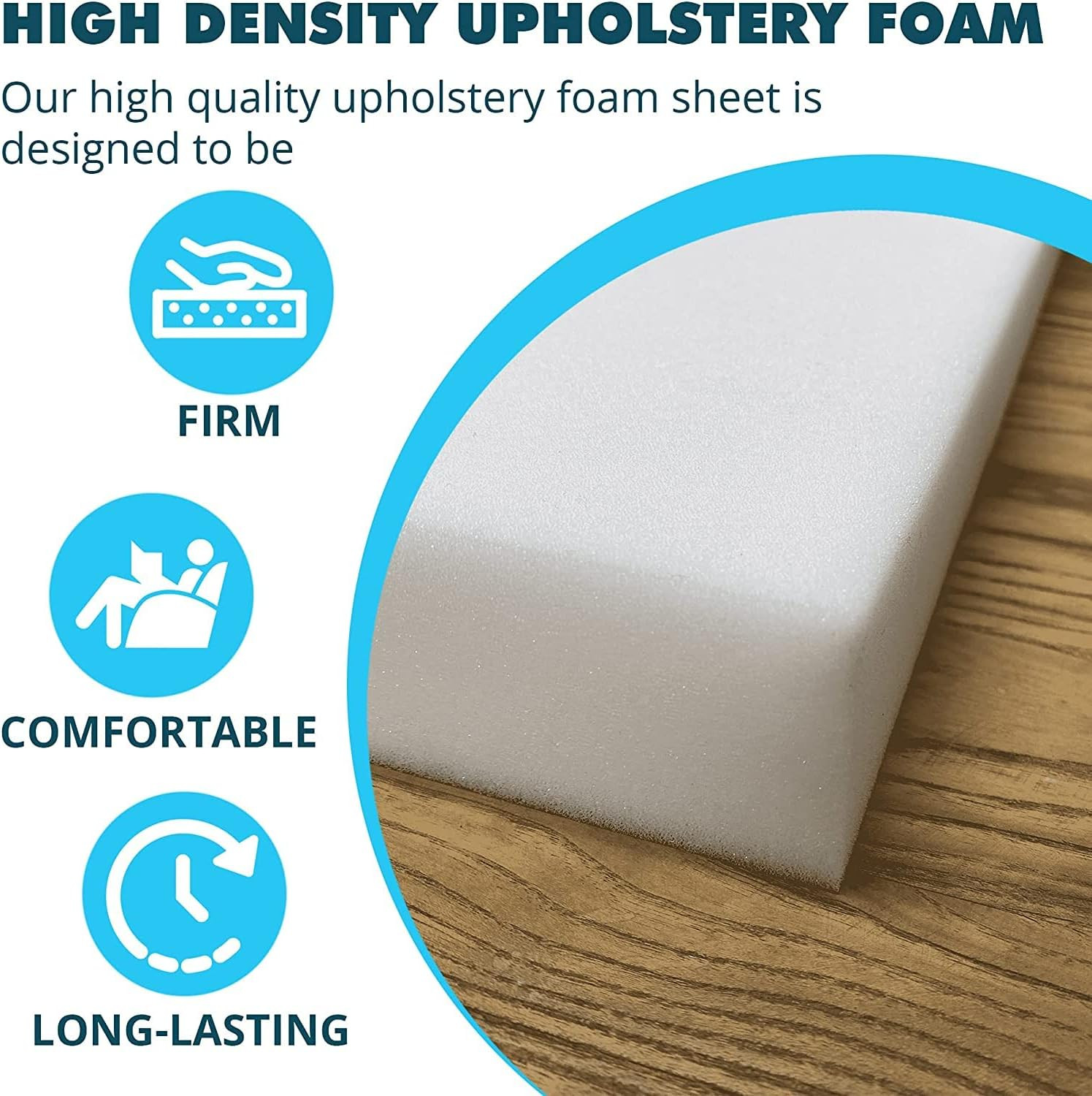 Foamma 0.5" X 24" X 72" High Density Upholstery Foam, Replacement Couch Cushion,