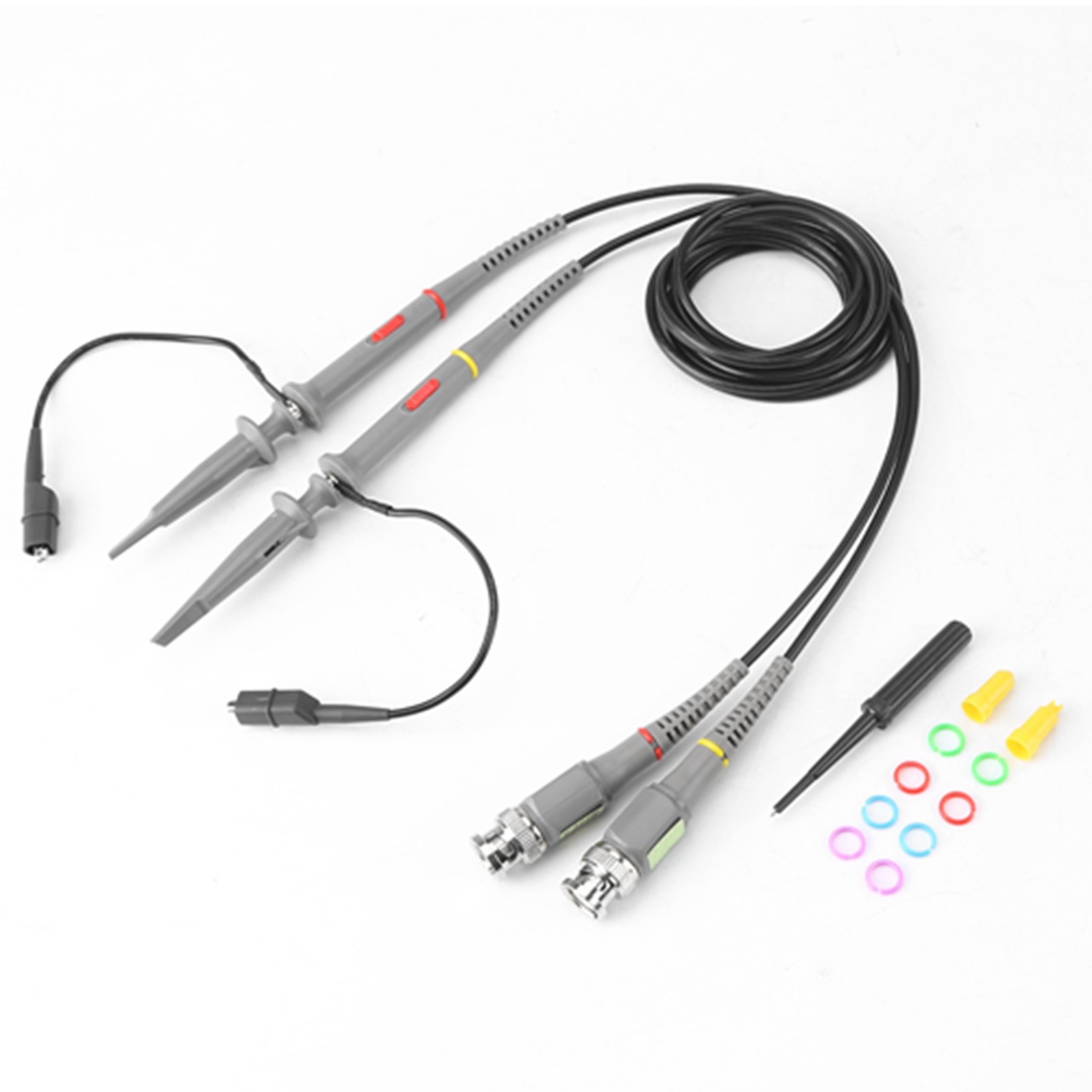 2x BNC Oscilloscope Probe Kit 100Mhz Scope Clip 1X / 10X Switchable Test Cable