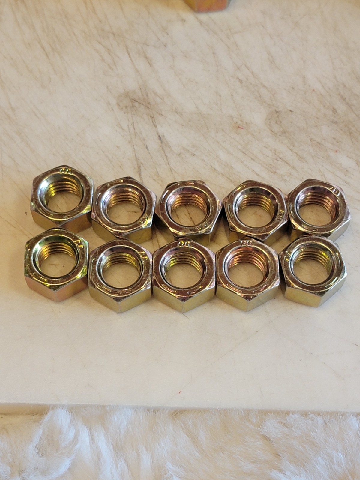 5/8"-11  HEX NUT GRADE 8 YELLOW ZINC PLATED UNC - 10pk. 1E