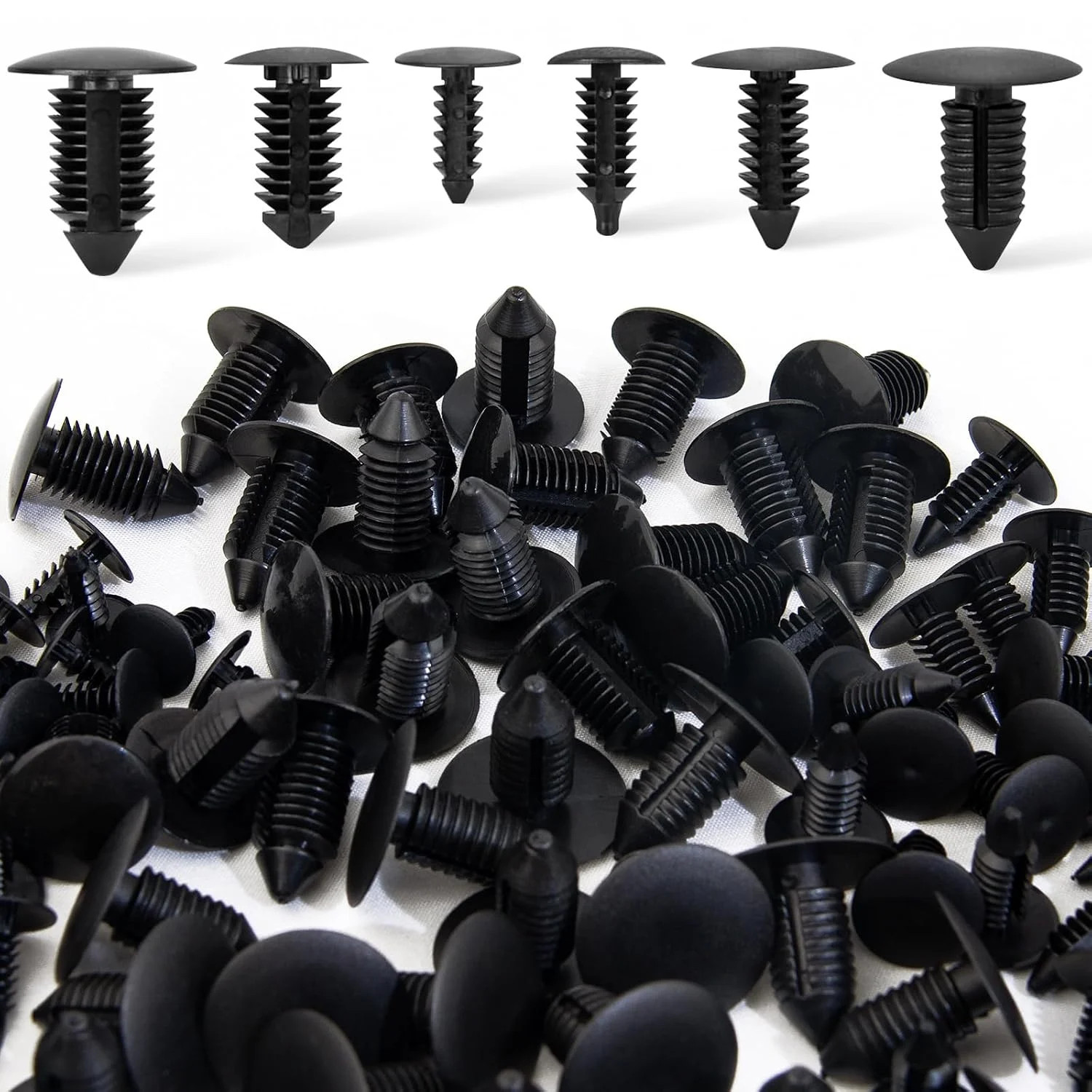 160 Pcs Christmas Tree Style Retainer Clips & Nylon Bumper Shield Fastener Rivet
