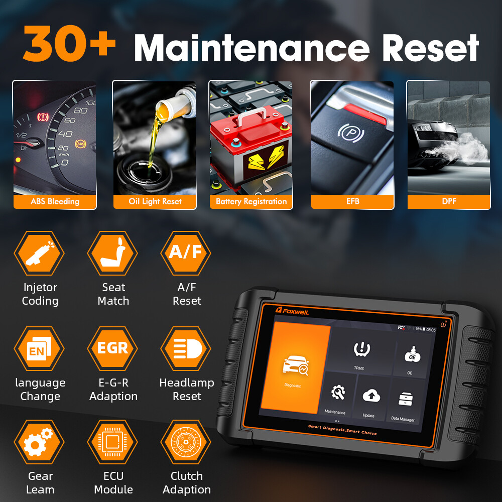 Foxwell NT809TS Bidirectional Car OBD2 Scanner Diagnostic Tool TPMS programming