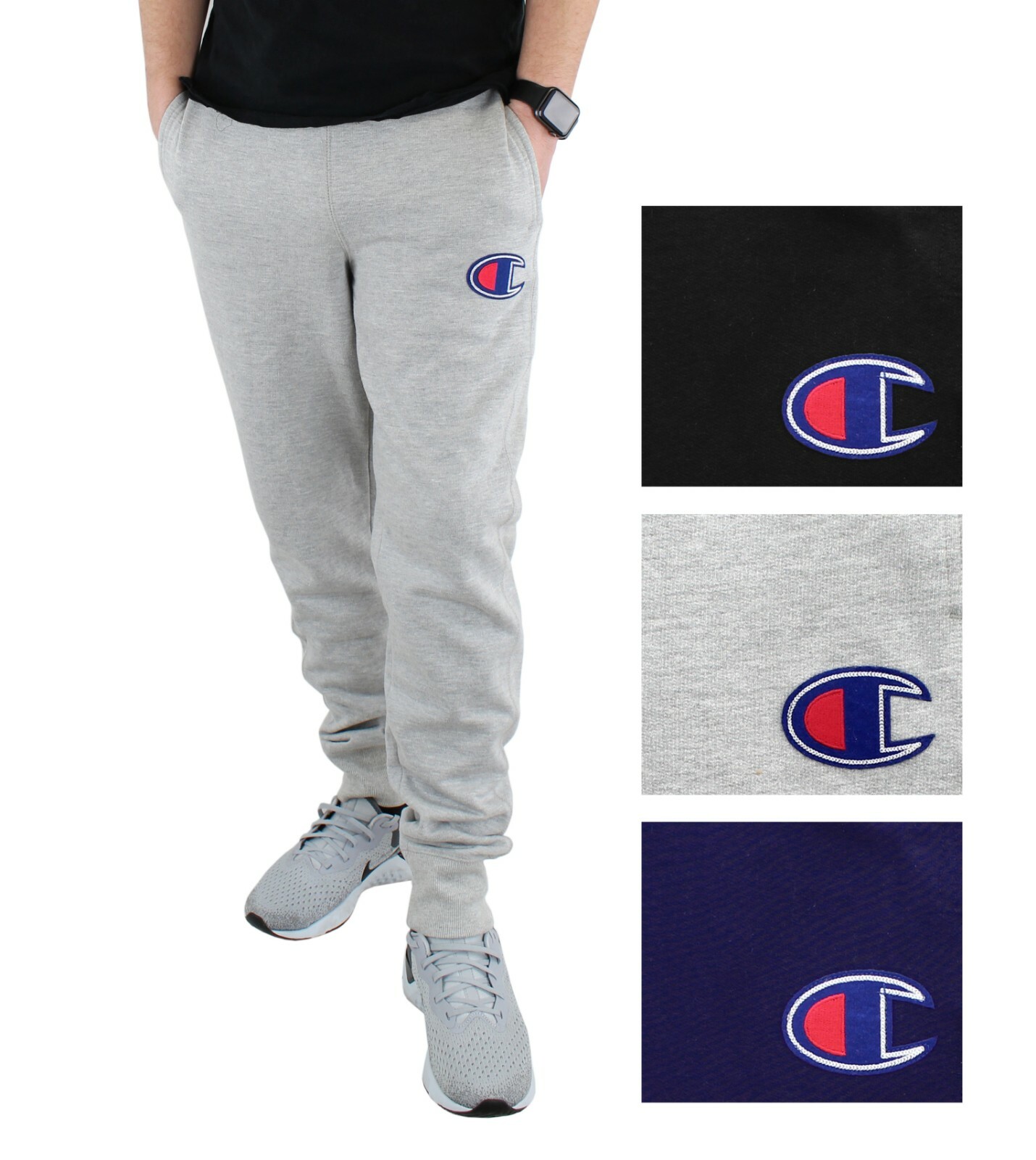Champion Men's Joggers Activewear Pants Ribbed Cuff Ankle Sweatpants Pockets