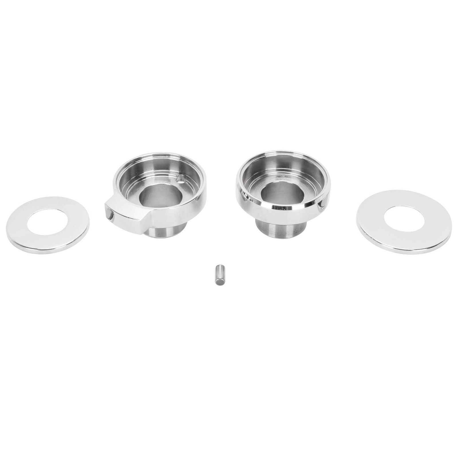 Cycle Standard Chrome Fork Neck Cup Kit with Fork Stops for 1949-1987 Harley-Dav